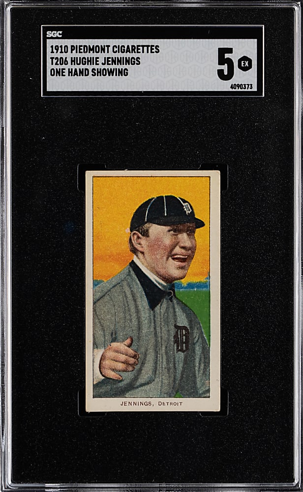 1909-1911 T206 White Border Hughie Jennings One Hand Showing SGC EX 5