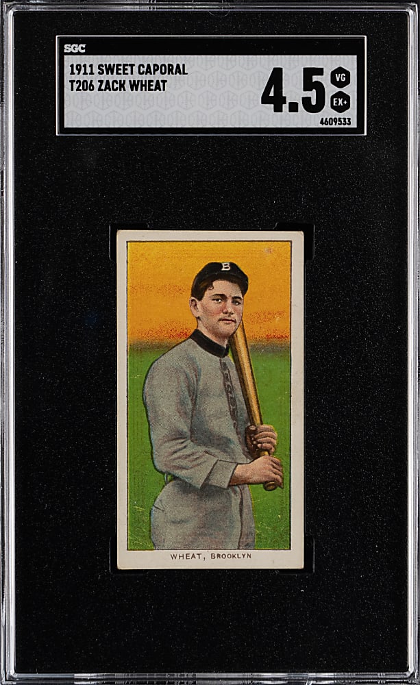 1909-1911 T206 White Border Zack Wheat SGC VG/EX+ 4.5
