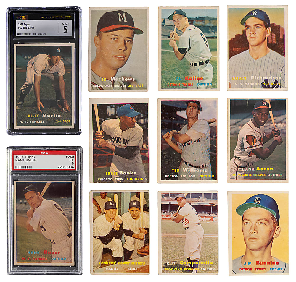 1957 Topps Partial Set (275/407) with (7) Graded & Several Keys