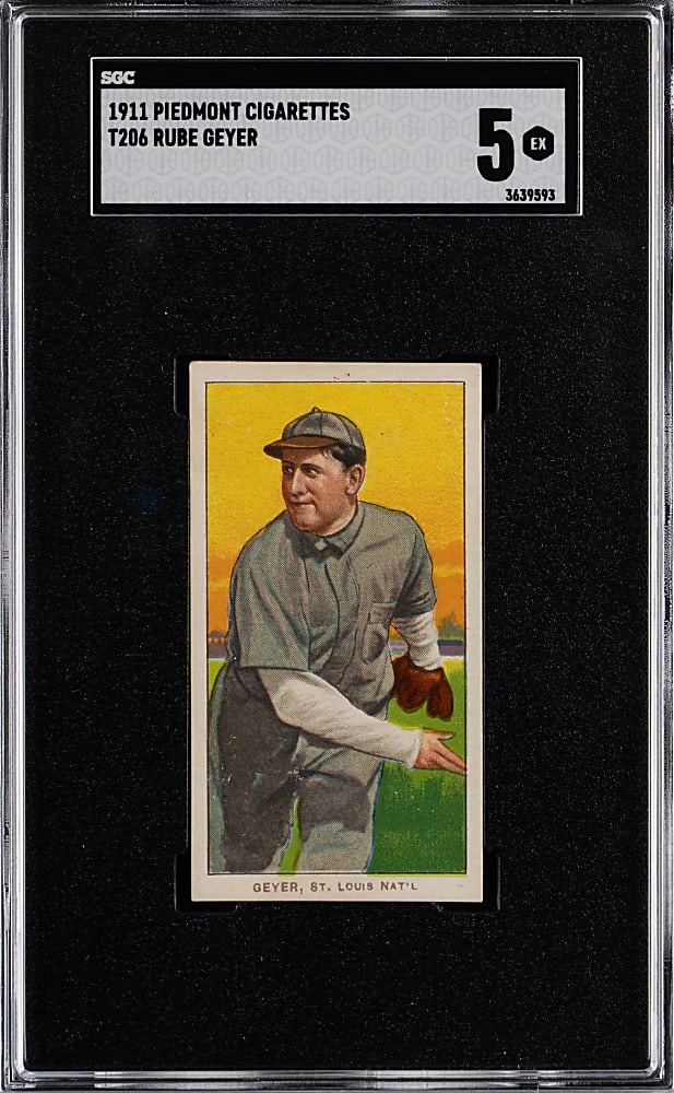 1909-1911 T206 White Border Rube Geyer SGC EX 5