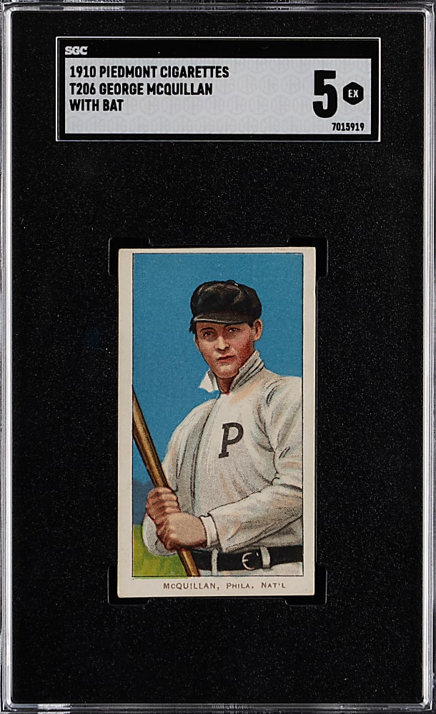 1909-1911 T206 White Border George McQuillan with Bat SGC EX 5