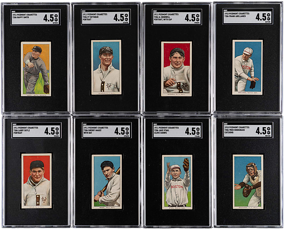 1909-1911 T206 White Border SGC VG/EX+ 4.5 Graded Group (8)