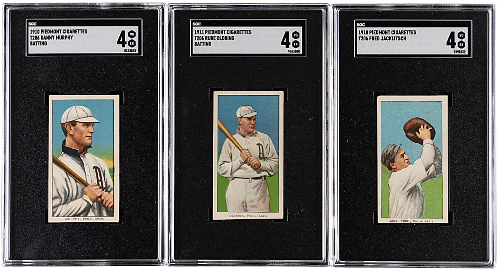 1909-1911 T206 White Border Philadelphia Player SGC VG/EX 4 Graded Trio