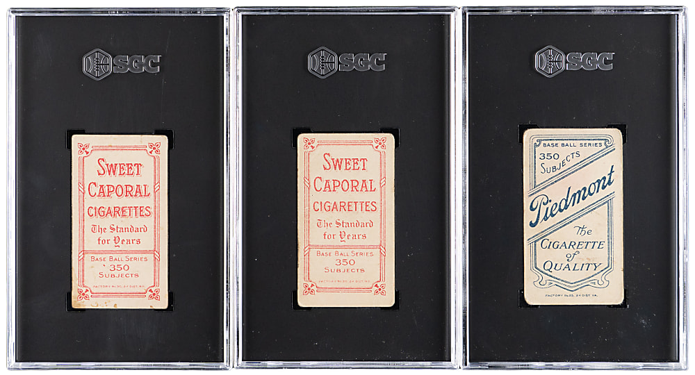 1909-1911 T206 White Border Hall of Famers SGC FAIR 1.5 Graded (3) with Crawford, Jennings & Willis