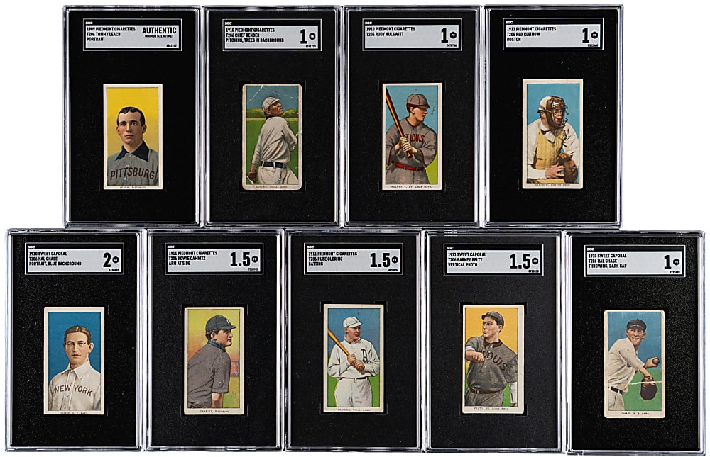 1909-1911 T206 White Border SGC Graded Collection (9) with (2) Chase, Bender & Kleinow (Boston)