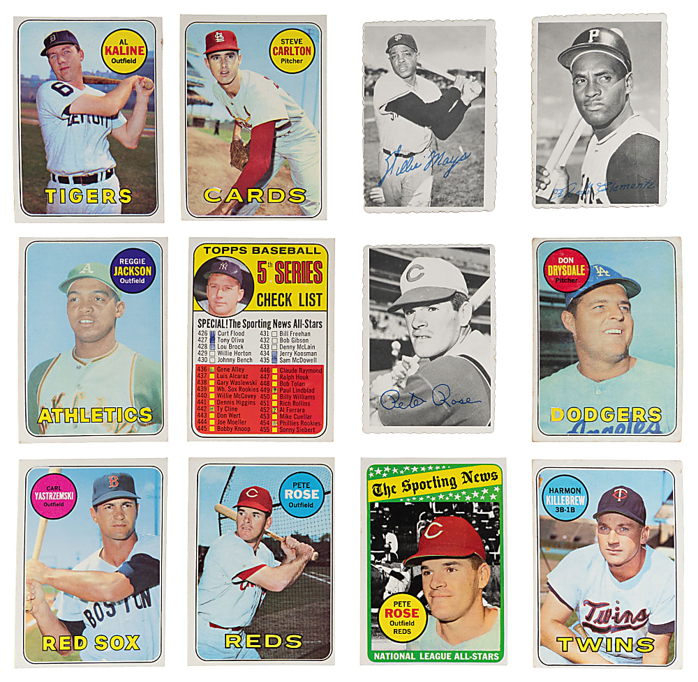 1969 Topps Singles & Deckle Edge Collection (400+) with #260 Reggie Jackson Rookie & Several Hall of Famers