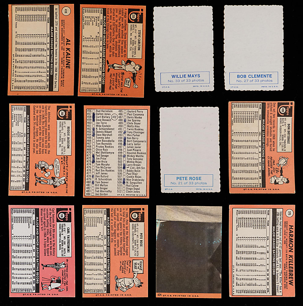 1969 Topps Singles & Deckle Edge Collection (400+) with #260 Reggie Jackson Rookie & Several Hall of Famers