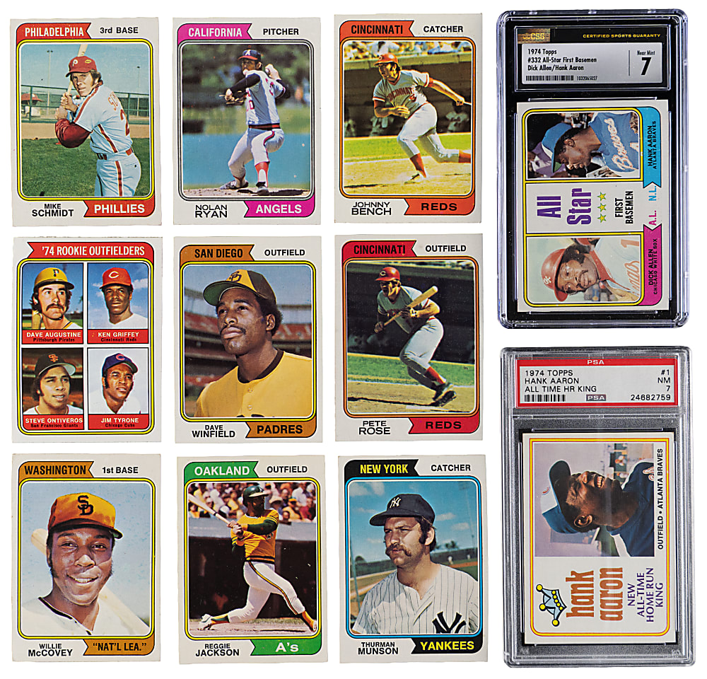 1974 Topps Complete Set (660) with (8) Graded Plus Traded, Team Checklist & Washington Near Set (13/15)