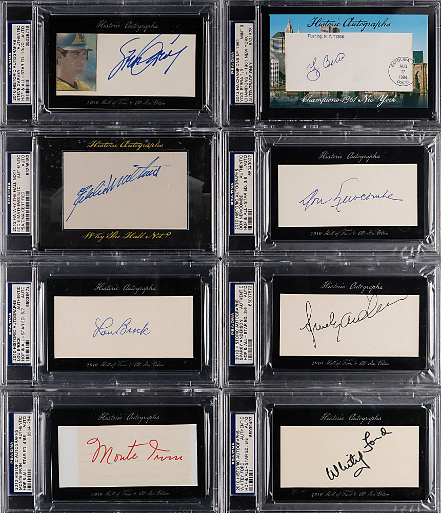2010-2012 Historic Autographs Hall of Famer/Star Signature Card Collection (30) with Flood, Rose & Drysdale - All PSA/DNA Authentic