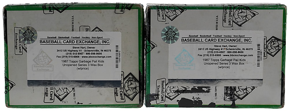 1986 Topps Garbage Pail Kids Series 3 Unopened Wax Box Pair - Both BBCE