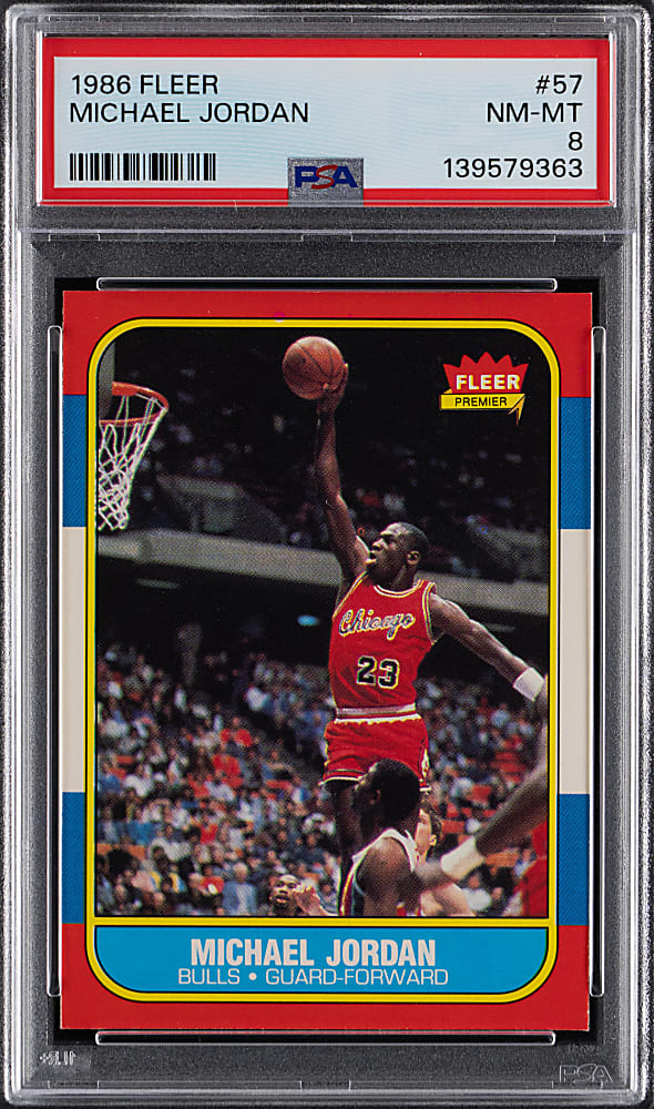 1986-1987 Fleer Basketball #57 Michael Jordan Rookie PSA NM-MT 8