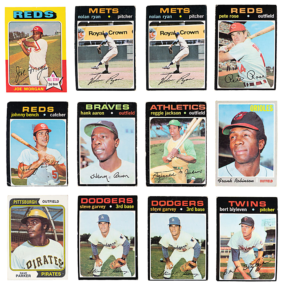 1968-1975 Topps Grab Bag (65) with (41) Hall of Famers Including Aaron, Rose & Ryan