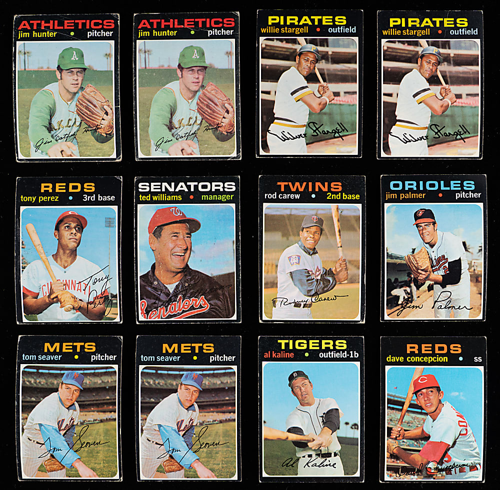 1968-1975 Topps Grab Bag (65) with (41) Hall of Famers Including Aaron, Rose & Ryan