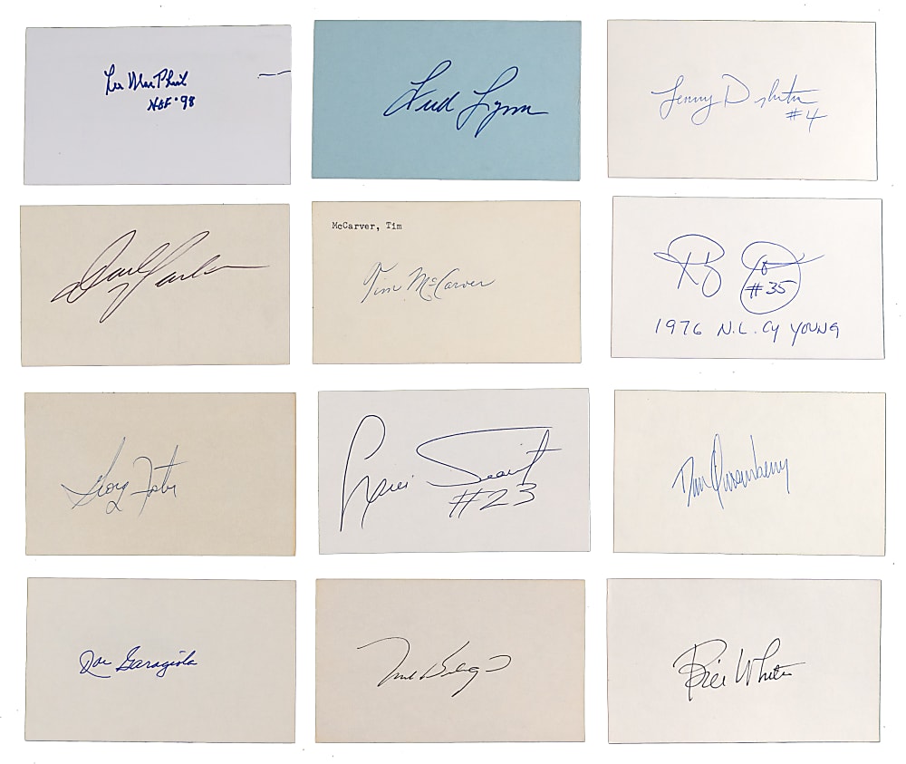 Index Card Signed Hoard (750+) with Several Hall of Famers, Deceased and Tougher Examples