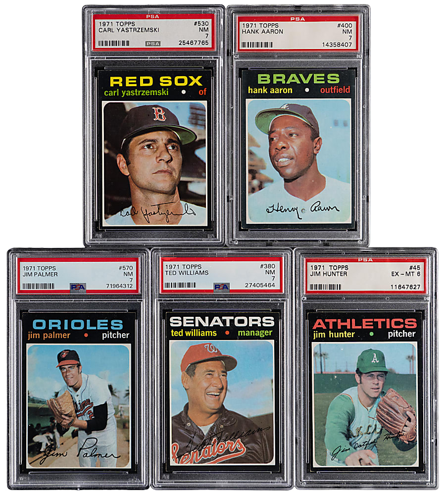 1971 Topps Singles Collection (69) with (52) Hall of Famers Including (5) PSA Graded – Clean!