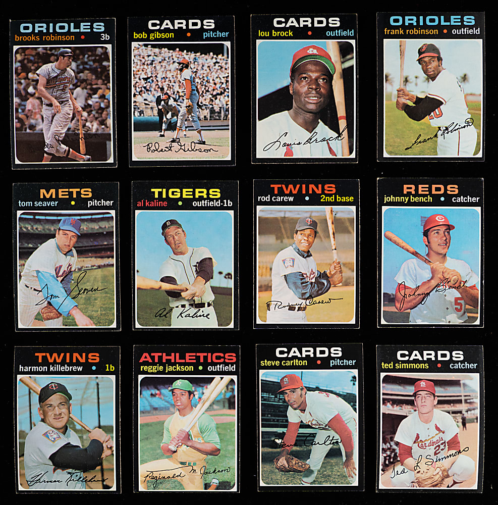 1971 Topps Singles Collection (69) with (52) Hall of Famers Including (5) PSA Graded – Clean!