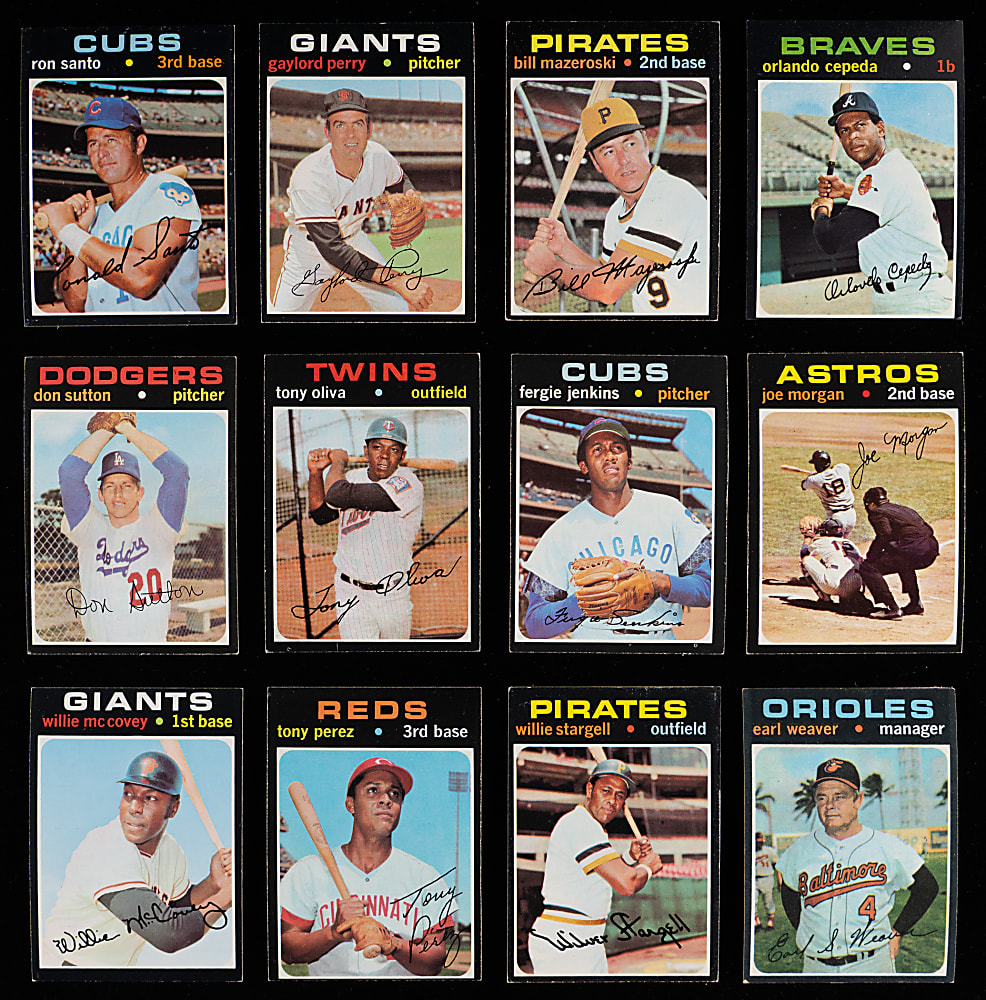 1971 Topps Singles Collection (69) with (52) Hall of Famers Including (5) PSA Graded – Clean!