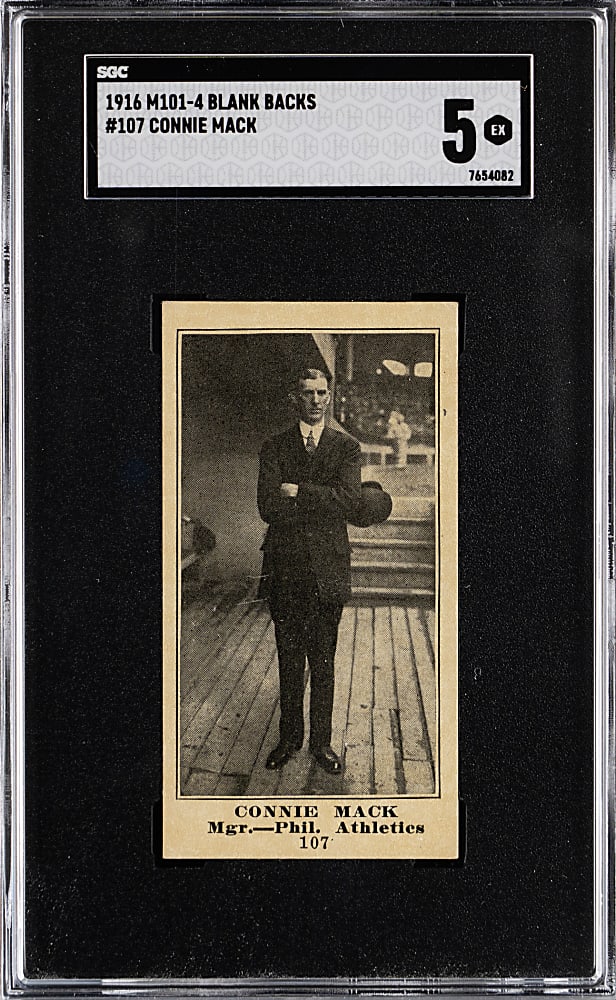 1916 M101-4 Sporting News Connie Mack Blank Back SGC EX 5
