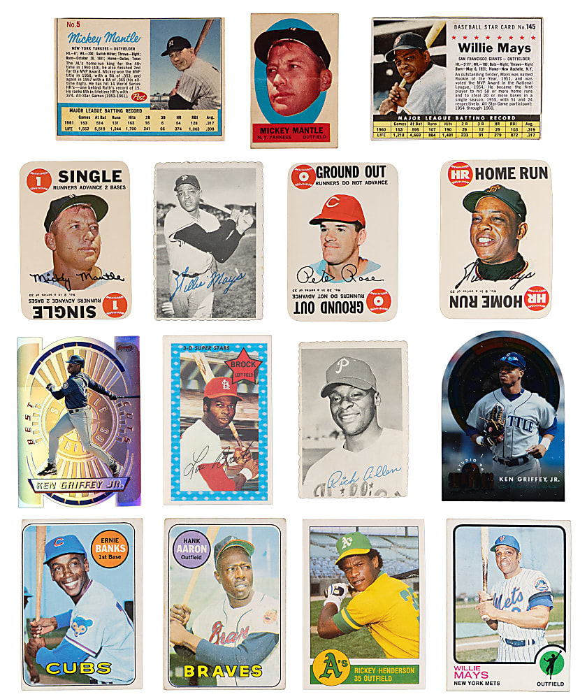 1960s-Modern Shoebox Collection (625+) with Oddball & Inserts Including Tough 1996 Bowman's Best Cuts #1 Ken Griffey Jr Refractor