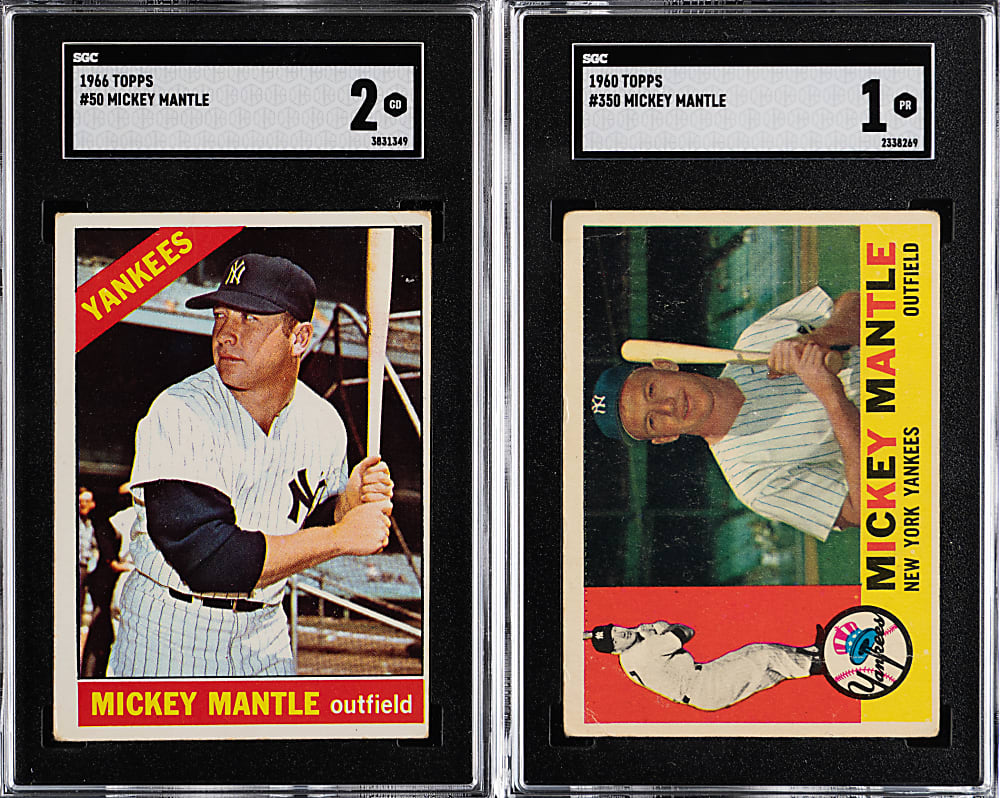 1960 & 1966 Topps Mickey Mantle SGC Graded Pair