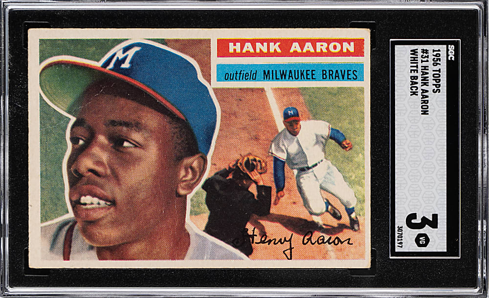 1956 Topps #31 Hank Aaron White Back SGC VG 3