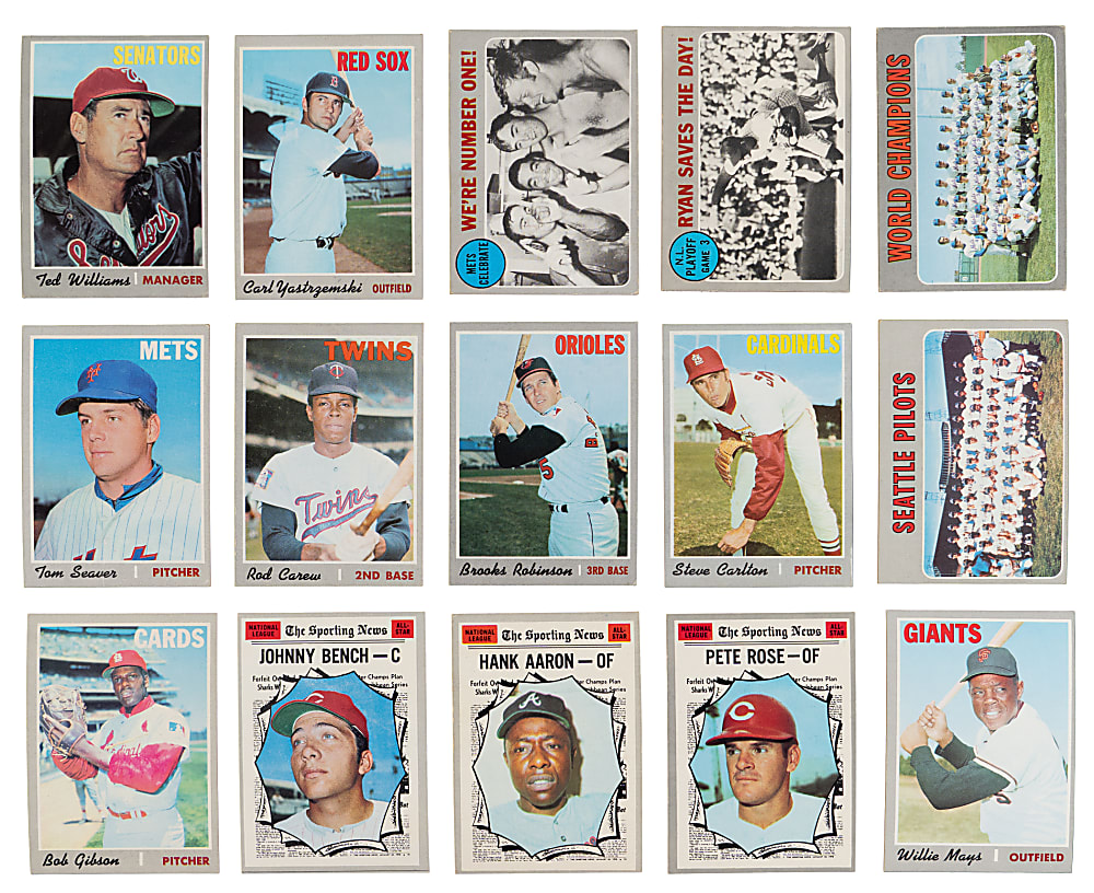 1970 Topps Complete Set (720) with (10) Graded Keys Including #712 Nolan Ryan PSA EX 5