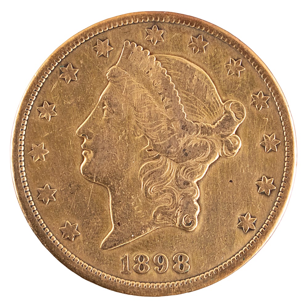 1898-S Twenty Dollar Liberty Head Gold Double Eagle Coin