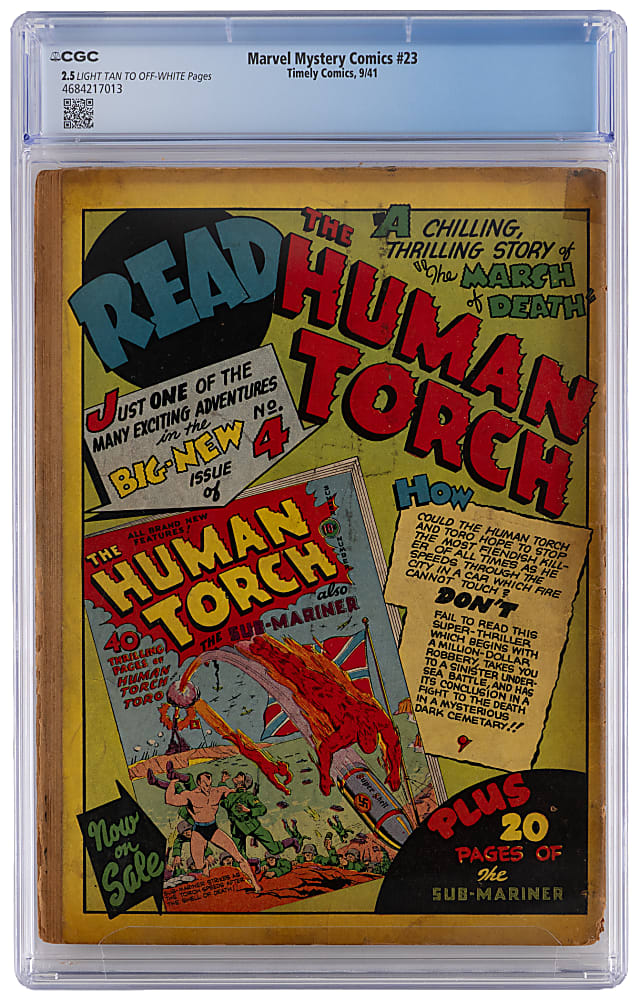 1941 Timely Comics Marvel Mystery Comics #23 Origin of Vision - CGC 2.5