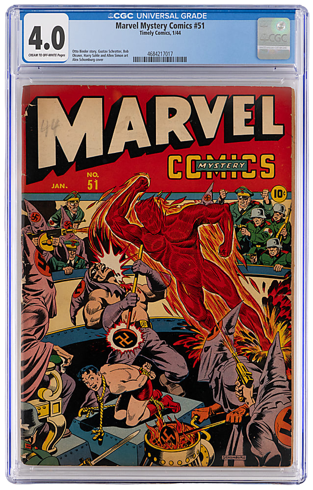 1944 Timely Comics Marvel Mystery Comics #51 Alex Schomburg Cover - CGC 4.0