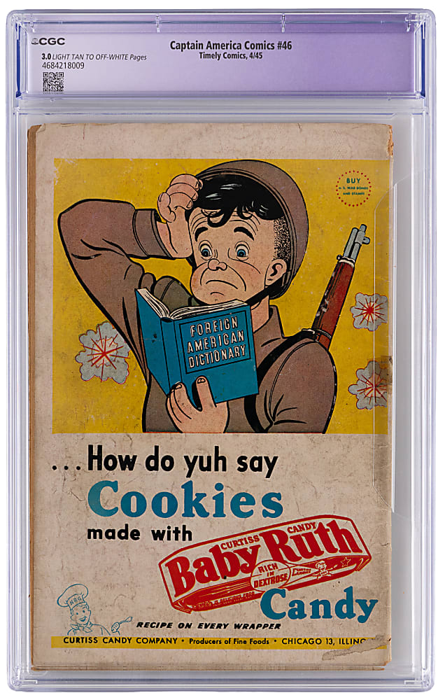 1945 Timely Comics #46 Captain American Holocaust Cover by Alex Schomburg - CGC 3.0 Restored Slight (C-1)