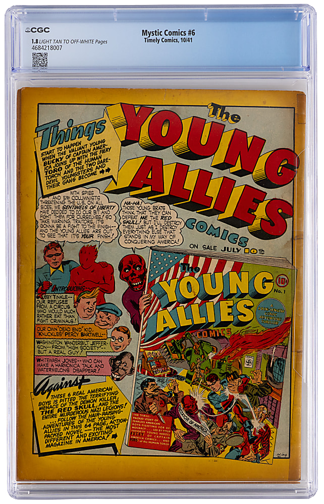 1941 Timely Comics Mystic Comics #6 Stan Lee's First Comic Superhero Creation The Destroyer - CGC 1.8