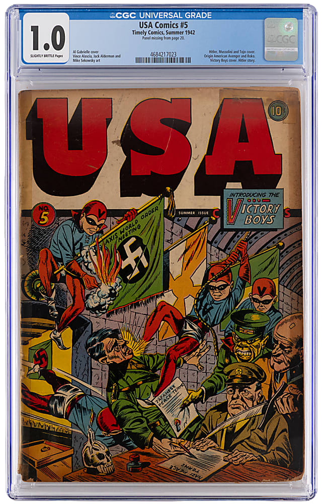 1942 Timely Comics  USA Comics #5 Hitler, Mussolini & Tojo Cover - CGC 1.0