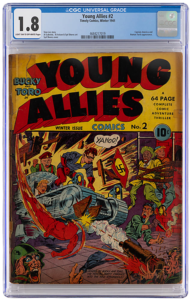1941 Timely Comics Young Allies #2 Captain America & Human Torch Appearance - CGC 1.8