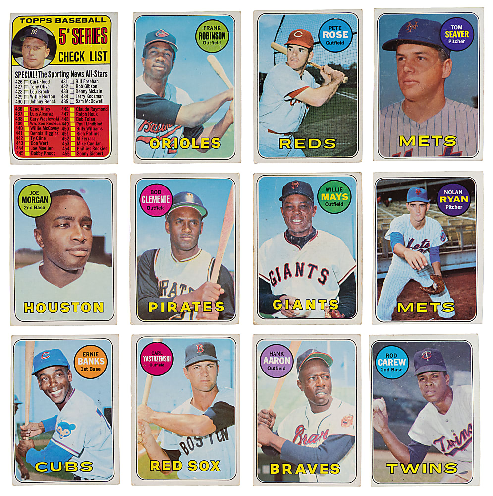 1969 Topps Singles Collection (900+) with (70+) Hall of Famers Including Nolan Ryan