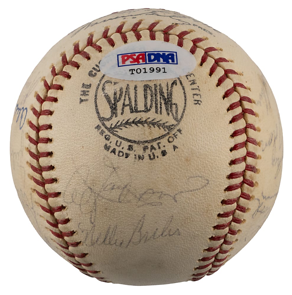 1967-1968 St. Louis Cardinals Team-Signed ONL/Giles Baseball with (18) Signatures Plus Full PSA LOA