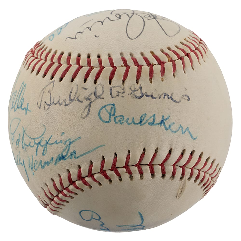 Circa 1970s Hall of Famer/Star Multi-Signed baseball with (13) Including HOF President Paul Kerr – JSA LOA