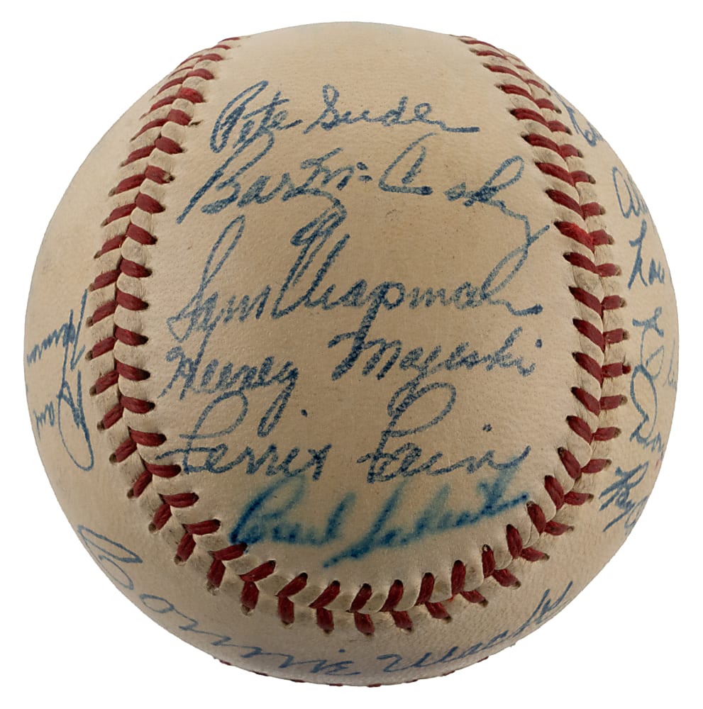 1948 Philadelphia Athletics Team-Signed OAL/Harridge Baseball with (21) Signatures Plus Full JSA LOA