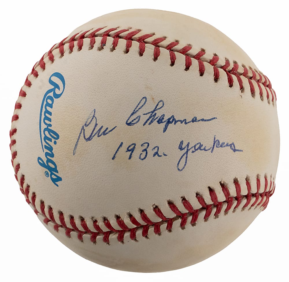 Ben Chapman Single-Signed OAL/Brown Baseball with "1932 Yankees" Inscription - Full PSA/DNA LOA
