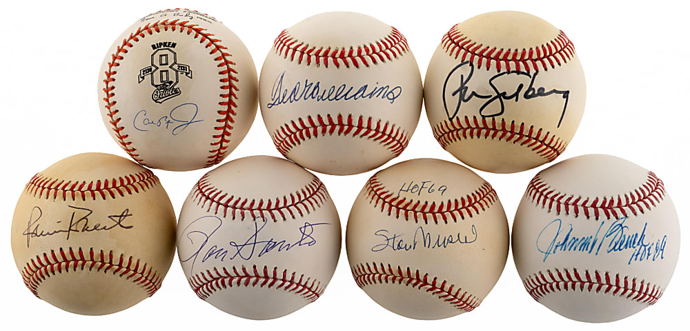 Single-Signed Hall of Fame Baseballs Collection (10) Including Ted Williams Plus (3) PSA Graded - All Individually Certified