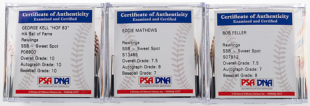 Single-Signed Hall of Fame Baseballs Collection (10) Including Ted Williams Plus (3) PSA Graded - All Individually Certified