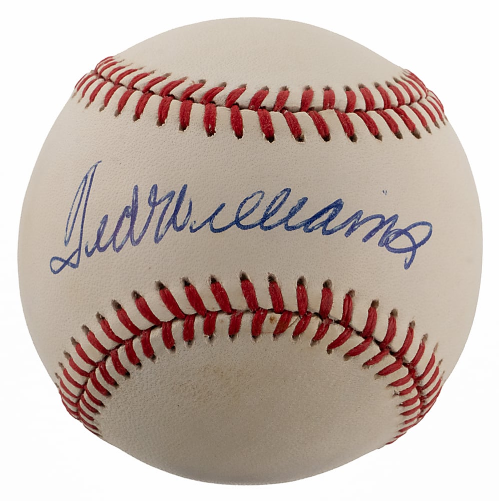 Ted Williams Single-Signed OAL/Brown Baseball - Full JSA LOA