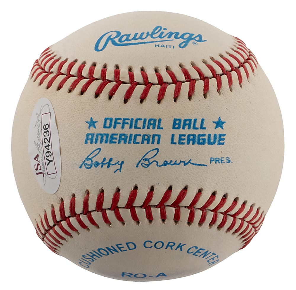 Ted Williams Single-Signed OAL/Brown Baseball - Full JSA LOA
