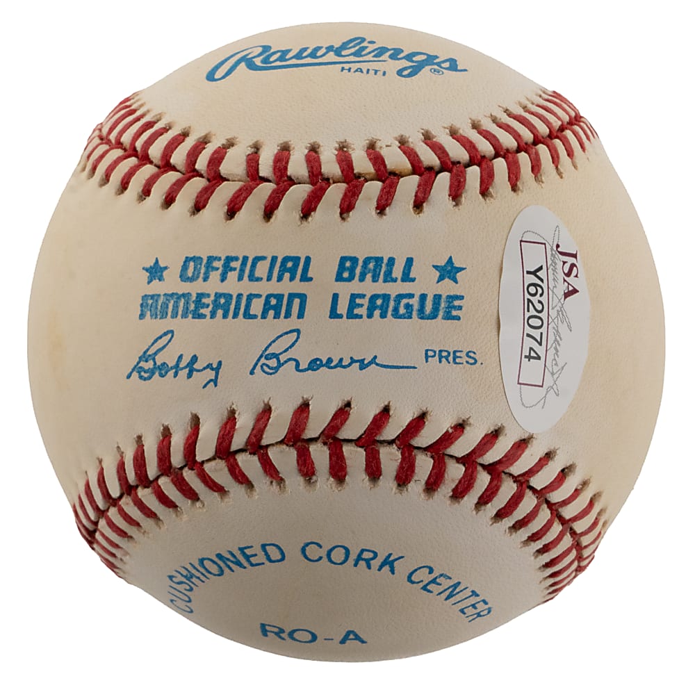 Mickey Mantle Single-Signed OAL/Brown Baseball - Full JSA LOA