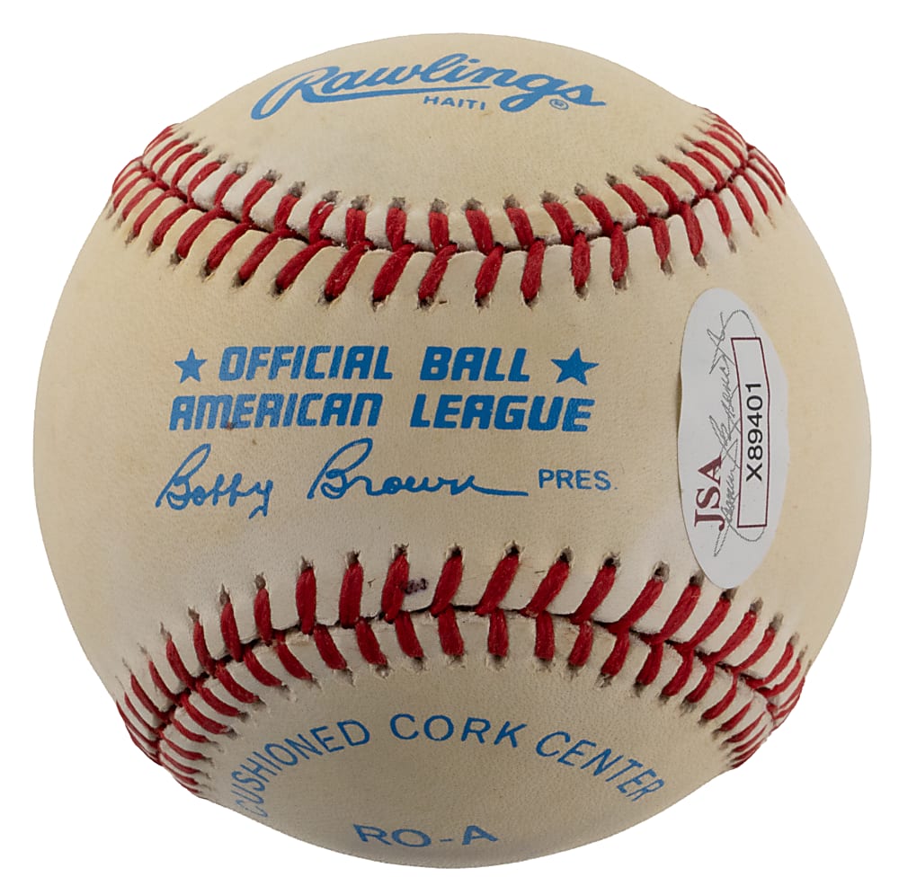 Joe DiMaggio Single-Signed OAL/Brown Baseball with Full JSA LOA