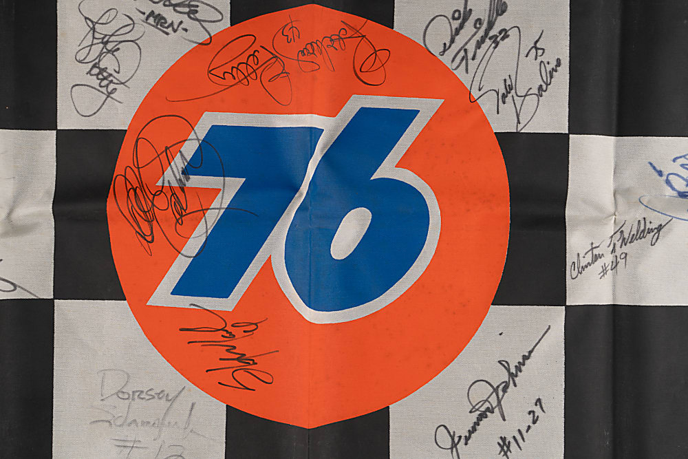 1994 Multi-Signed NASCAR Legends Checkered Flag from Watkins Glen International with (28) Signatures Including Dale Earnhardt Sr., Richard Petty, Jeff Gordon - Full JSA LOA