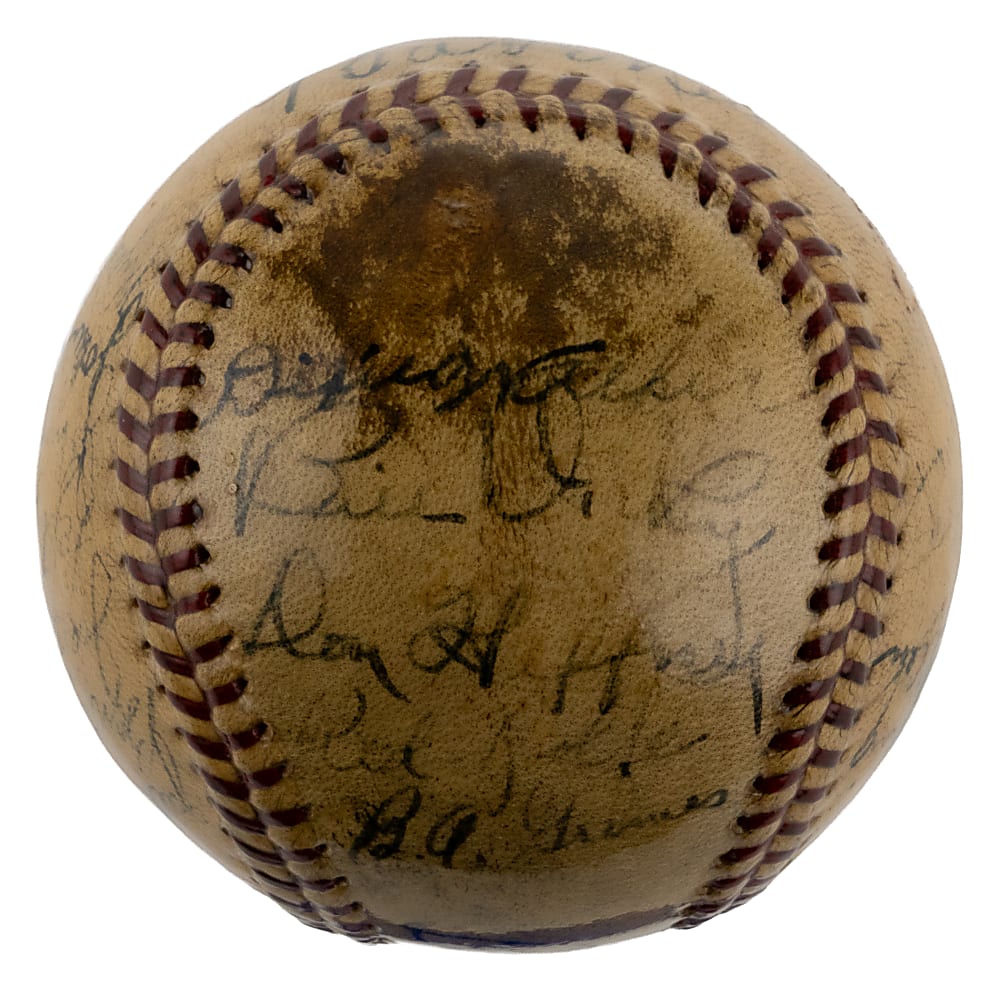1934 New York Yankees Team-Signed Baseball (24 Signatures) Including Babe Ruth and Lou Gehrig (Triple Crown Season) - Full JSA LOA