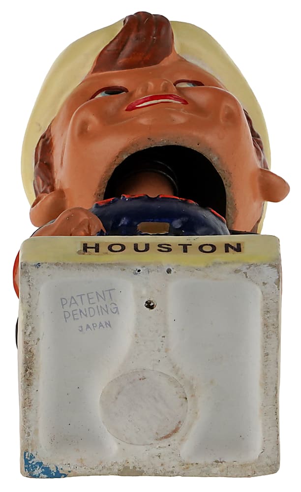1962-1963 Houston Colt .45s White Base Blue Jersey Variation Bobblehead with Crossed Pistols Texas Decal