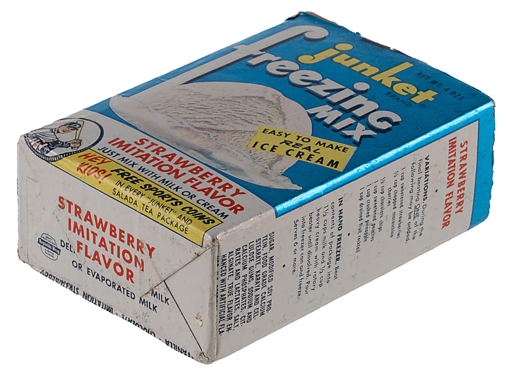 1963 Salada-Junket "Freezing Mix" Package with Baseball Coin