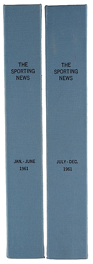 1961 The Sporting News Two-Volume Bound Year Collection In Superb Condition