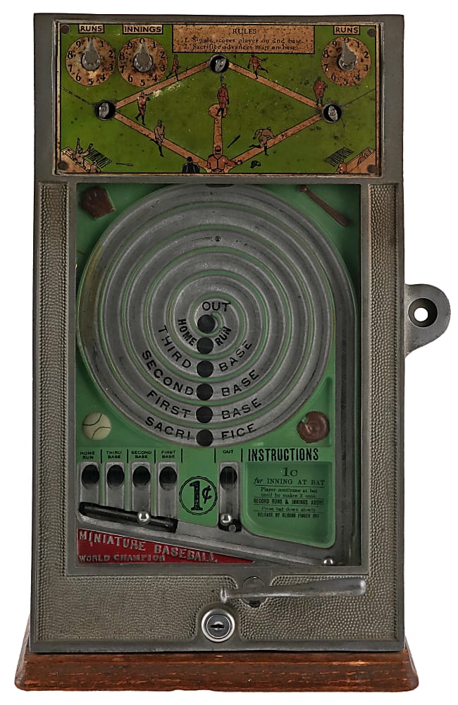 1931 Peo Mfg. Co. World Champion Miniature Baseball Penny Countertop Game